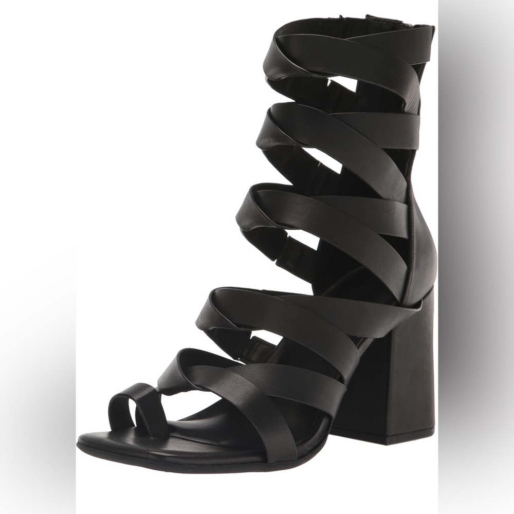 Aerosoles Women's Hadley Gladiator Sandal New 5.5M Black Leather Chunky Heel